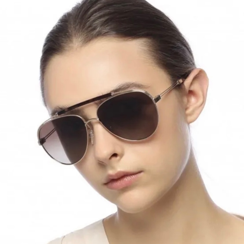 New Chloe CE141SP 759 Unisex Sunglasses Gold Tortoise 59mm Large Aviator Frame